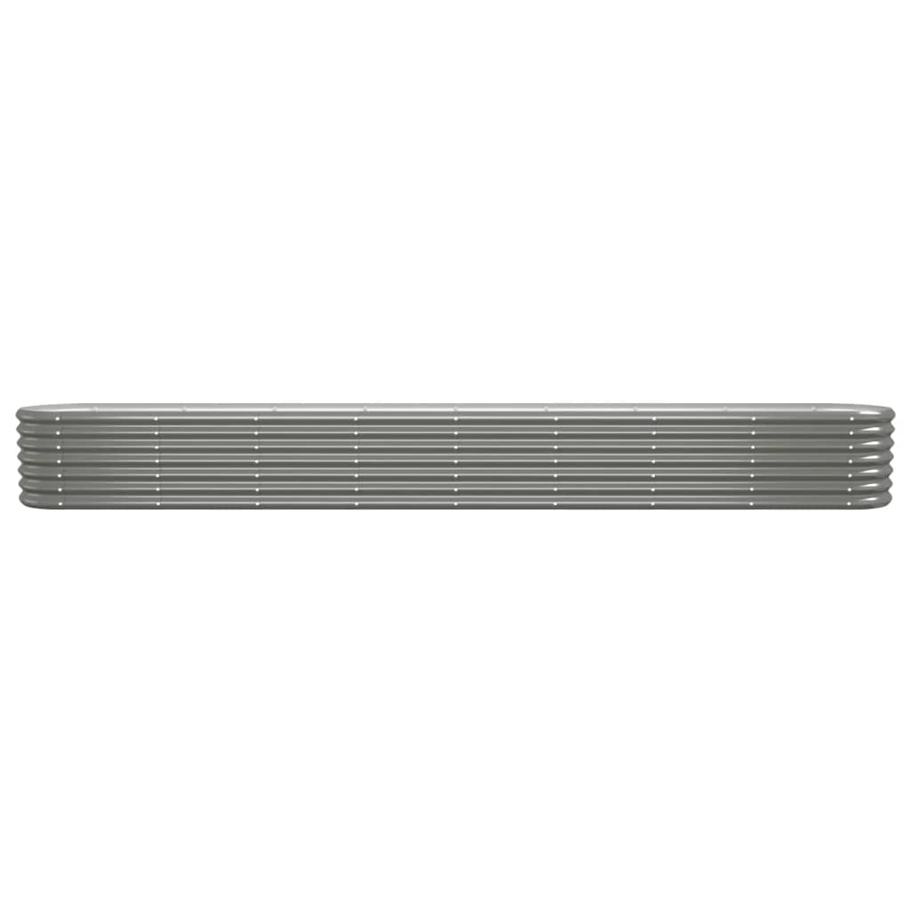 Lit surélevé de jardin Acier enduit de poudre 332x40x36 cm gris - 3