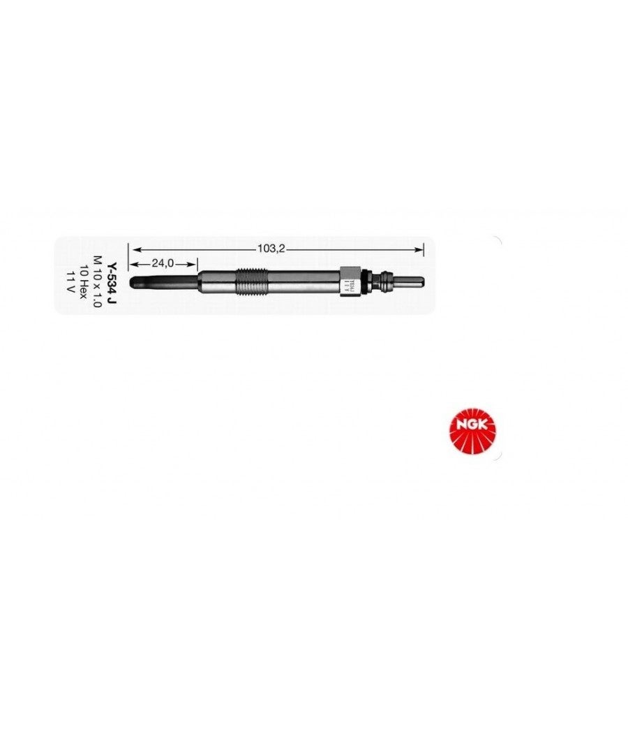 NGK Bougie De Préchauffage Y-542J - Compatible Toyota Yaris, Auris, Corolla, Mini One D (Diesel)