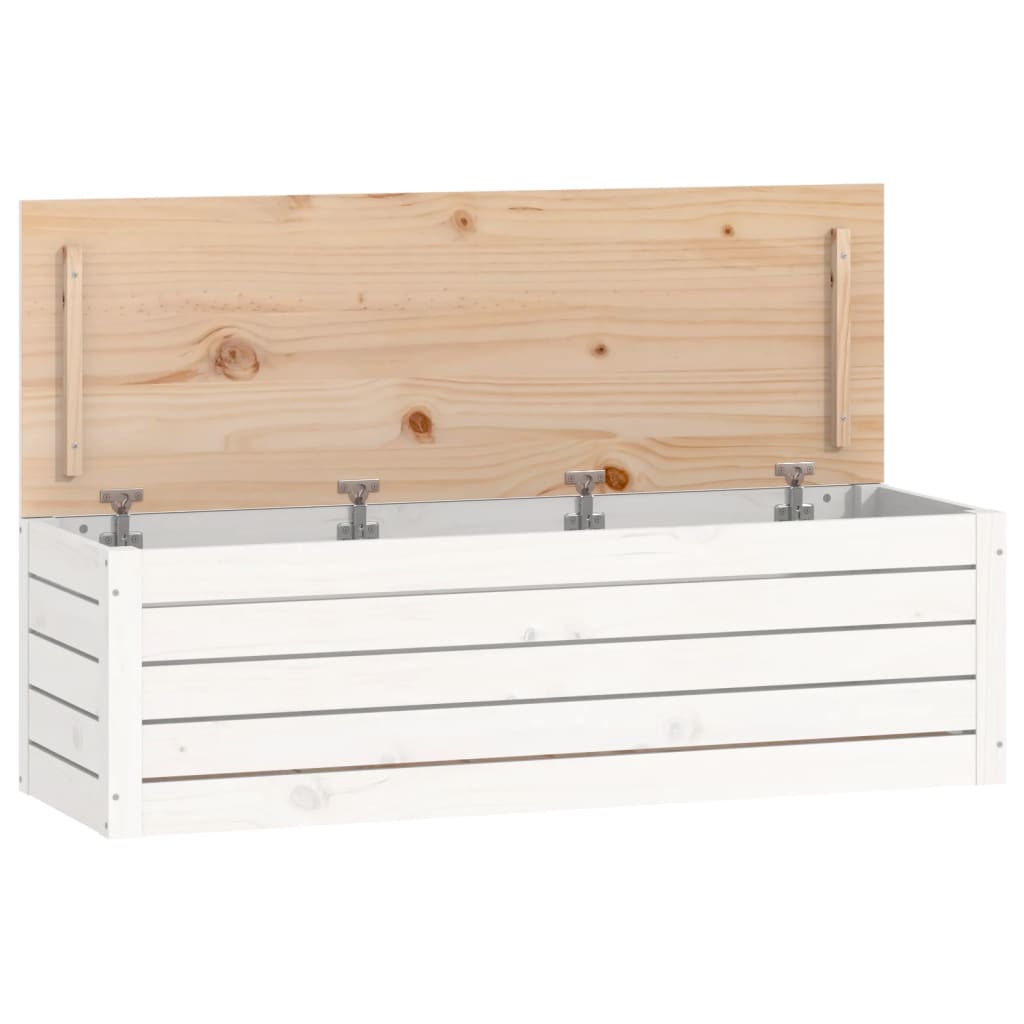 Coffre de rangement en bois de pin blanc massif 109x36,5x33 cm | Leroy ...