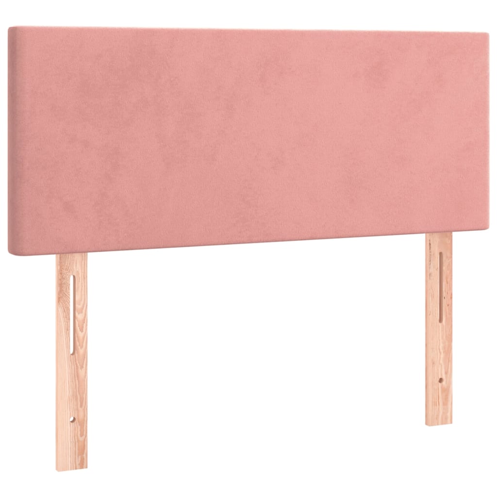 Cabeceira de veludo rosa com LED 100x5x78/88 cm - COMFORTXL - 4