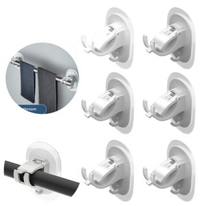12Pcs Support Rideau Sans Percage, Support de Tringle à Rideau Auto