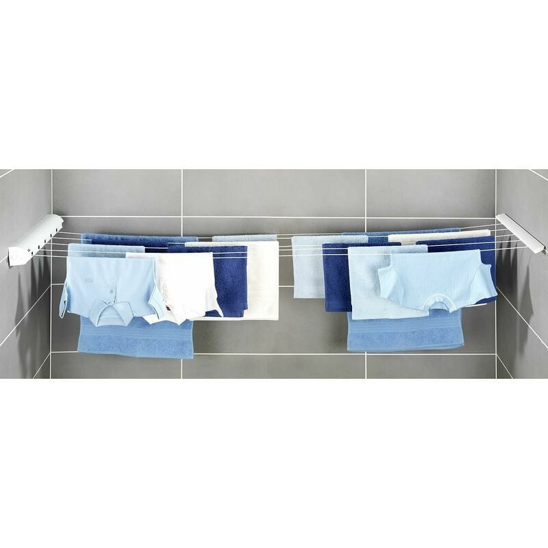 Séchoir mural intérieur et extérieur, Etendoir à Linge extensible jusqu'à 3.7m - 4