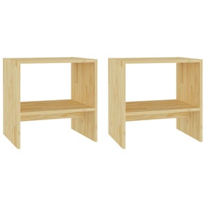 Lot de 2 tables de chevet avec étagère 40 x 30,5 x 40 cm bois de pin non traité DEC034755 | Leroy Merlin