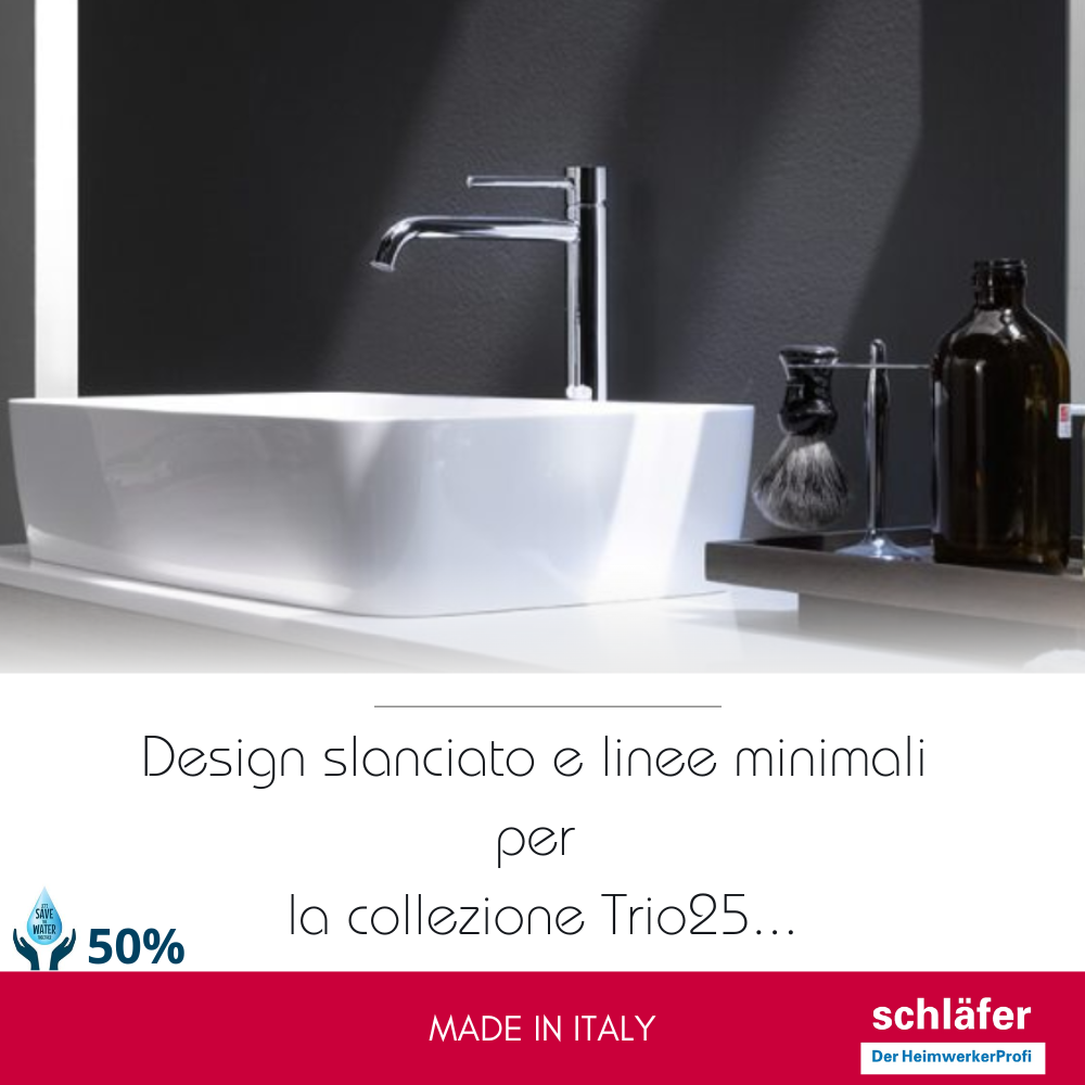 Schläfer 28505013 | Miscelatore Monocomando per Lavabo Alto Bagno serie Fonte25 con Scarico click-clack 1