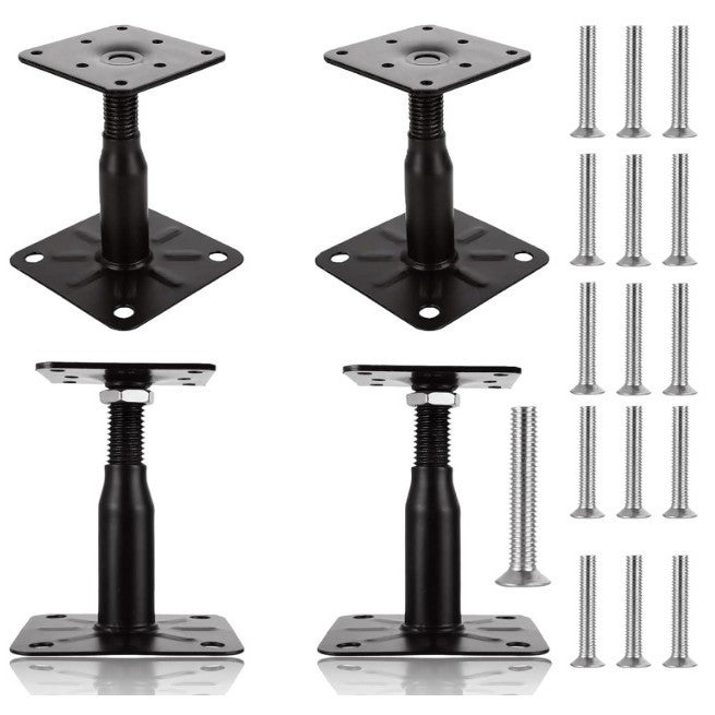 Lot De Pieds Leggett & Platt Pour Base De Lit Réglable – 6,5 Pouces, Noir, Métal (occasion)