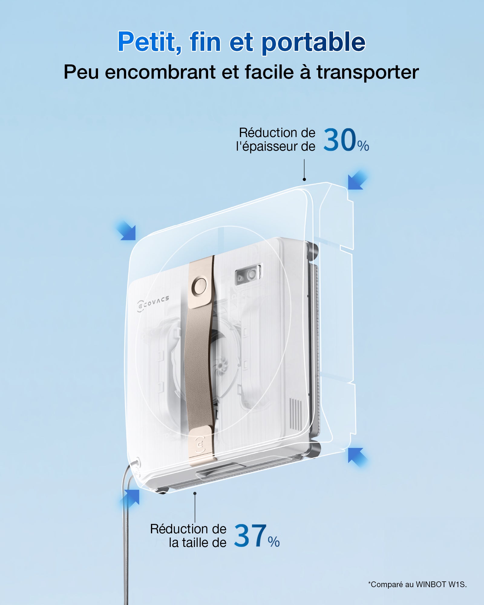 Robot de Nettoyage de Vitres, Double Buses, Système de Protection à 9 étapes, Planification Intelligente du Trajet, ECOVACS WINBOT Mini - 4