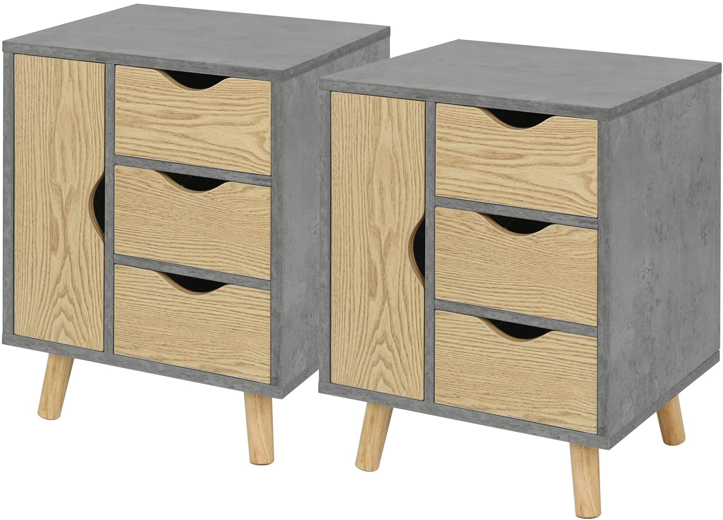 Lvhecforhm Table de Chevet avec Éclairage LED, Table de Nuit avec Station de Charge, 2 Prises et 2 Ports USB, Haute Brillante Table Chevet avec Tiroirs Blanc, Moderne Table d'appoint Salon 40x35x58cm
