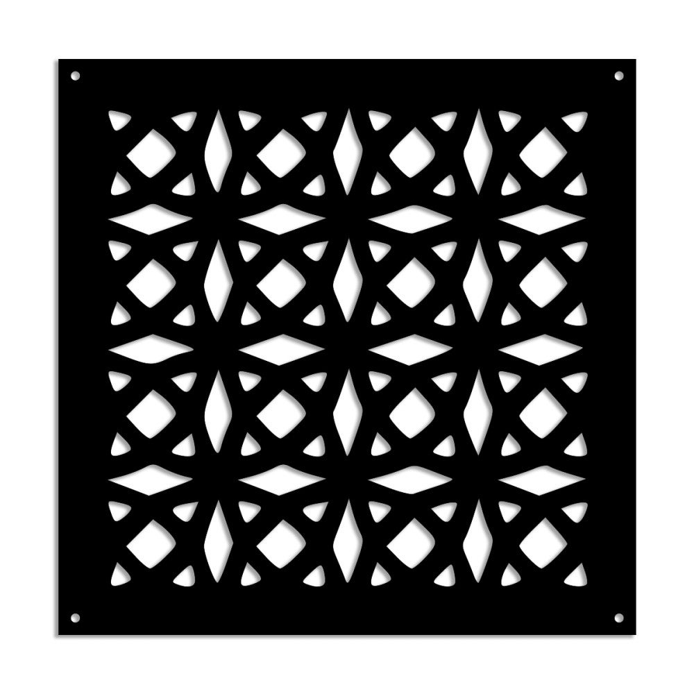 PLENITUDE - Panel perforowany z PVC - Osłona przeciwsłoneczna - Rozmiar 73x73 cm - Grubość 1 cm - Kolor CZARNY