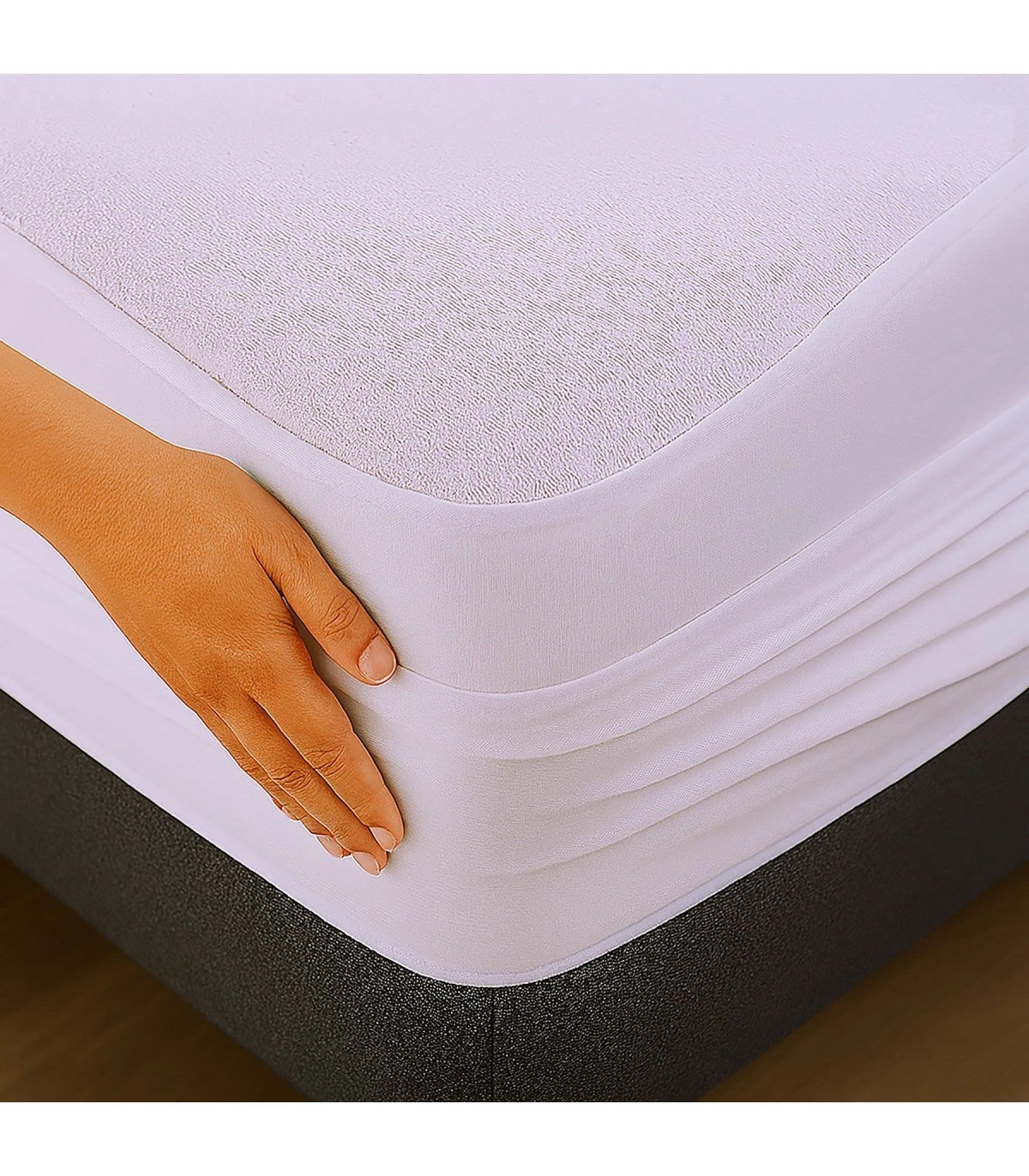 Protector Colchón Algodón Rizo PU Impermeable Laminado 1 ud. 150 x 190/200 Blanco - 6
