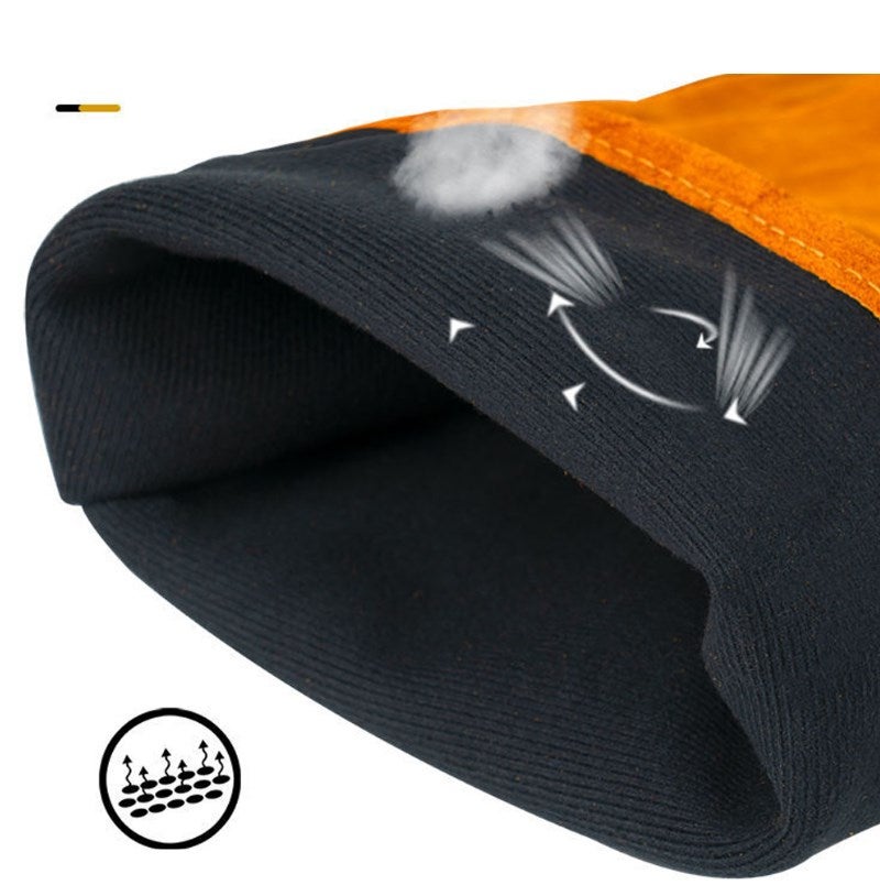 （rouge）Gant cuir de bovin pour soudure - Taille unique - L.33 cm - 2