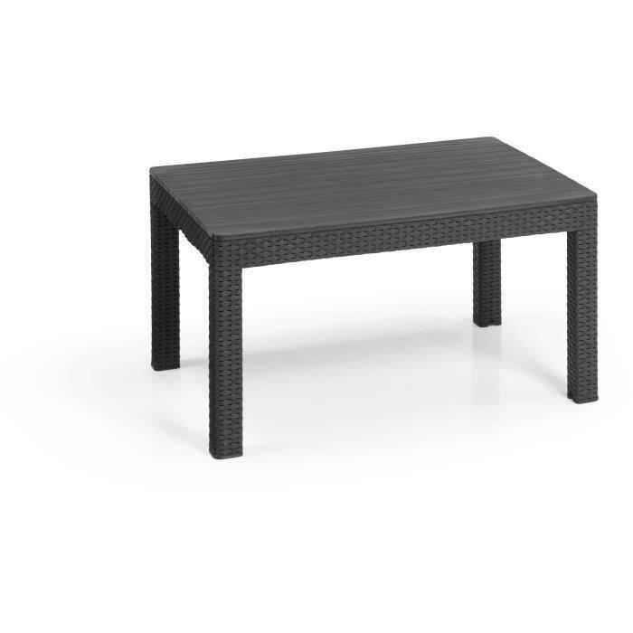 Canapé d'angle ALLIBERT by KETER - 6 personnes - Imitation rotin tressé avec table basse - Gris graphite - SanRemo - 8