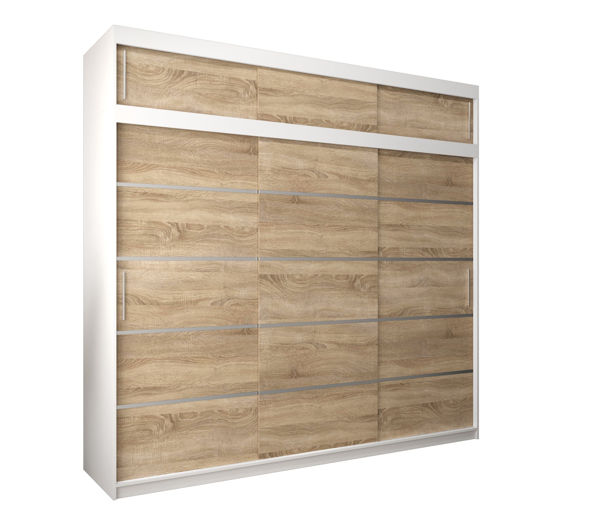 Szafa przesuwna z nadstawką garderoba Verona 1 250 x 62 x 240 cm Biały + Sonoma - Abiks Meble