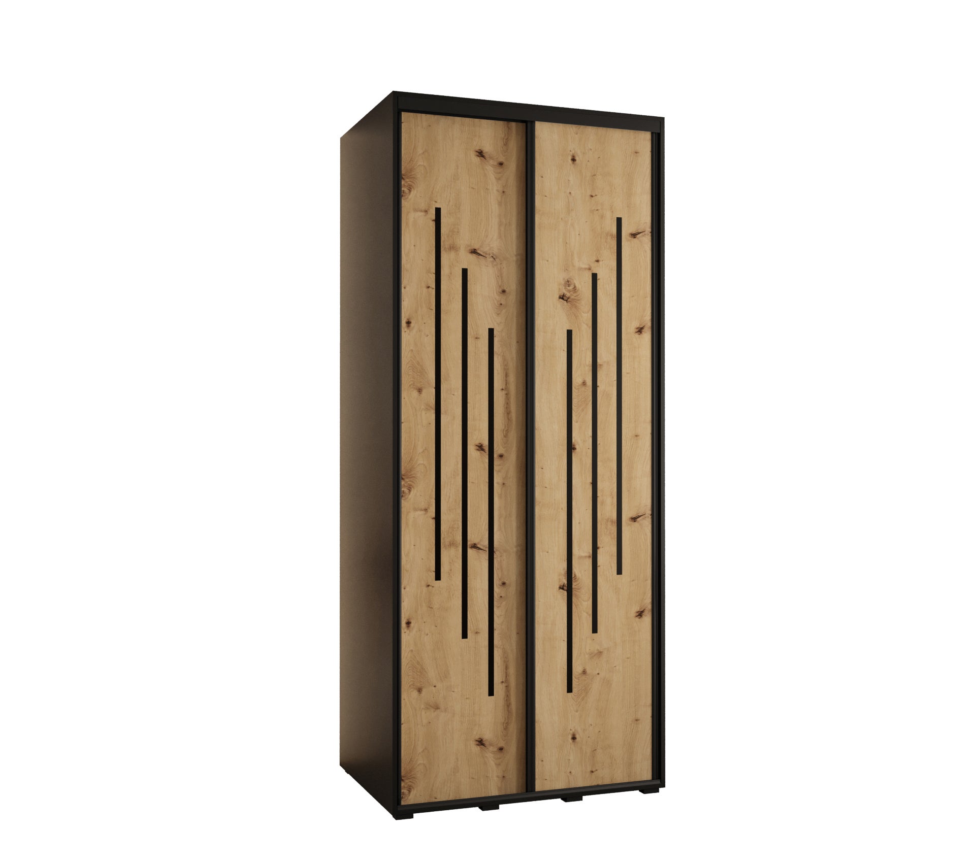 Szafa przesuwna wysoka Davos 8 100 x 45 x 235,2 cm czarny + artisan + u. czarny - Abiks Meble