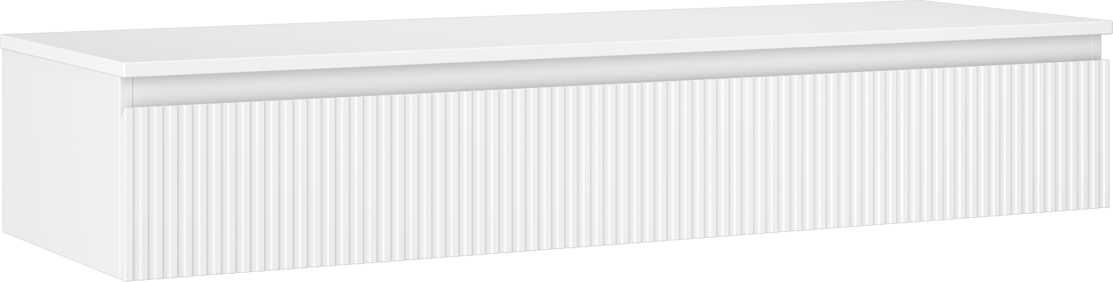 Mexen Rivel szafka łazienkowa podumywalkowa 140 cm z blatem, 1 szuflada, ryflowana , biała mat - 91A20-14023-1-BFC01