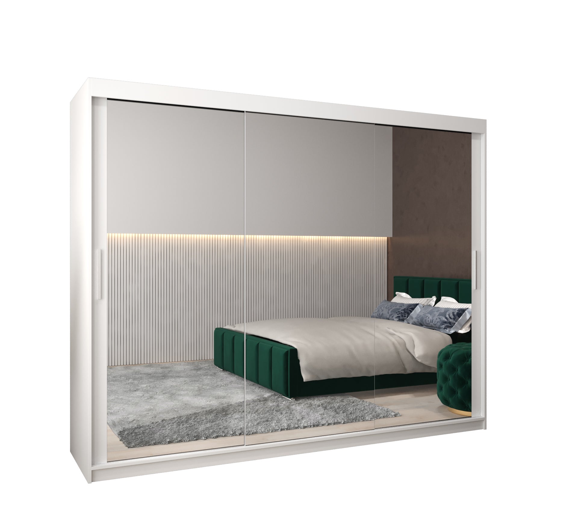 Szafa przesuwna garderoba TOKYO 3 250 x 62 x 200 cm Biały - Abiks Meble