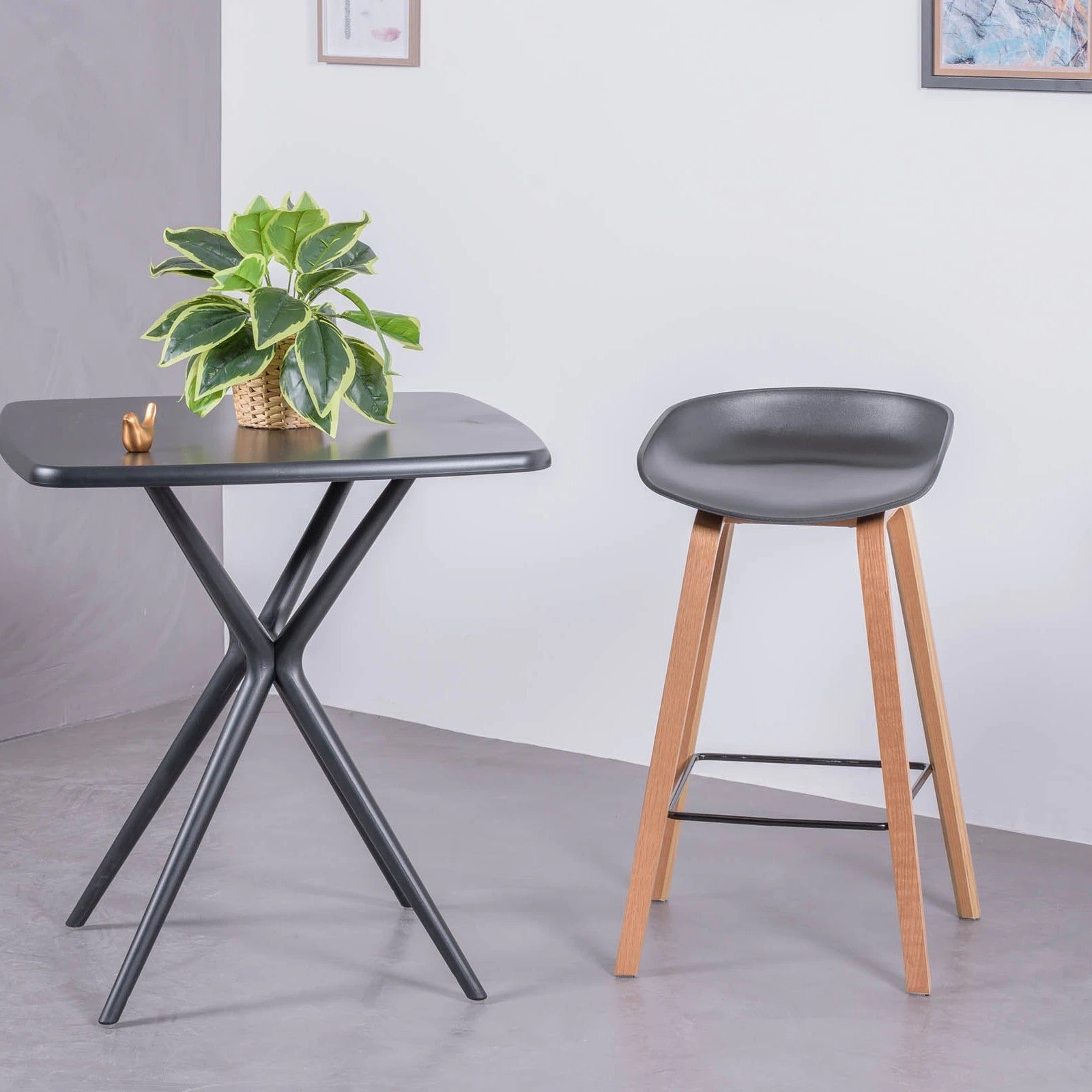 Tabouret nordique pieds en bois de hêtre (63cm) - Daxer - 3