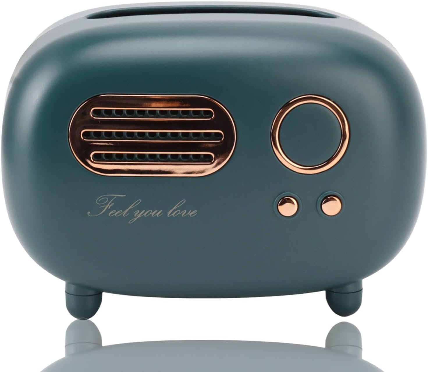 Pudełko na chusteczki w kształcie uroczego radia w stylu retro, organizer na serwetki (zielone)