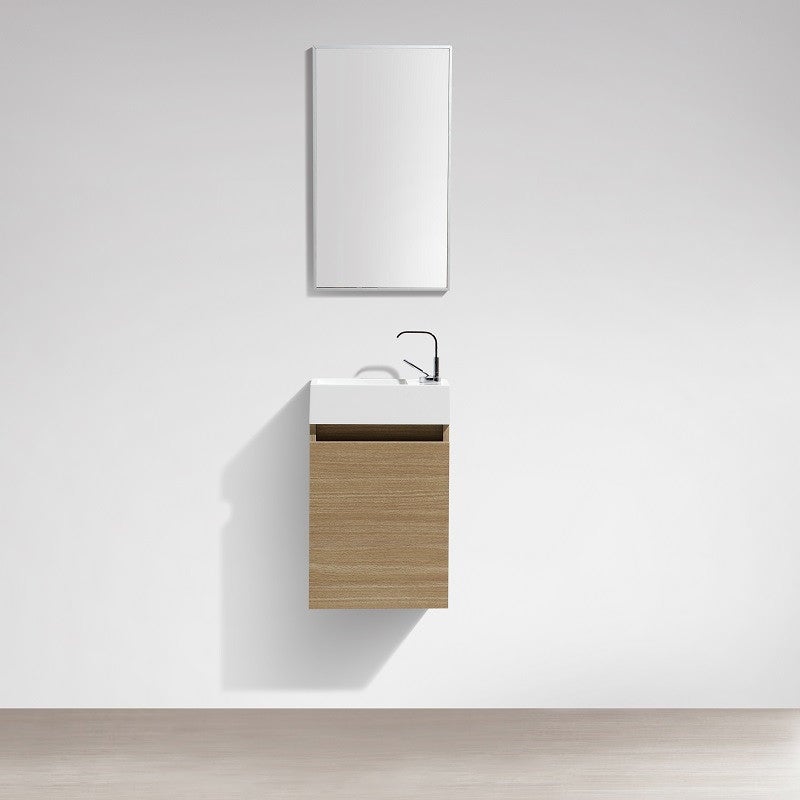 Meuble lave-main salle de bain design SIENA largeur 40 cm chêne clair texturé - 4