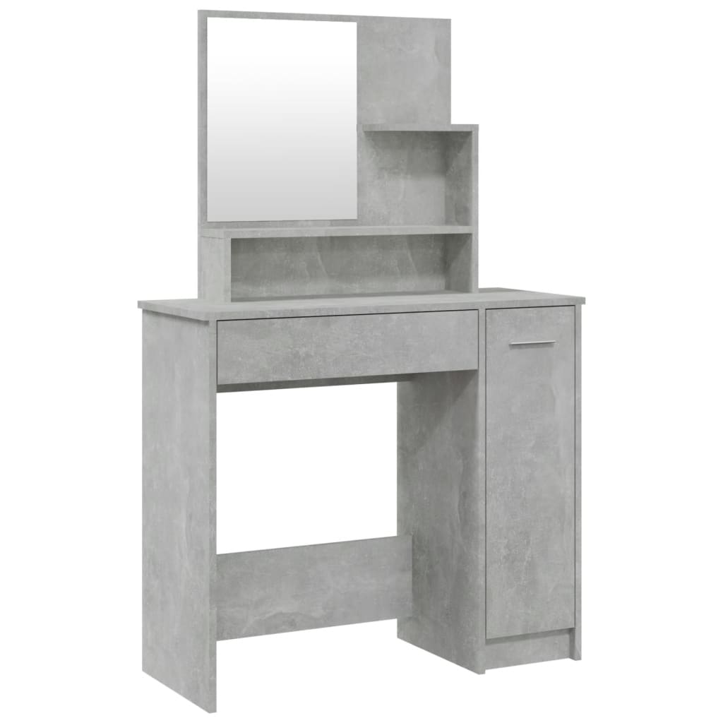 Coiffeuse Avec Miroir En Chêne Fumé – Dimensions 86,5x35x136 Cm, Neuve
