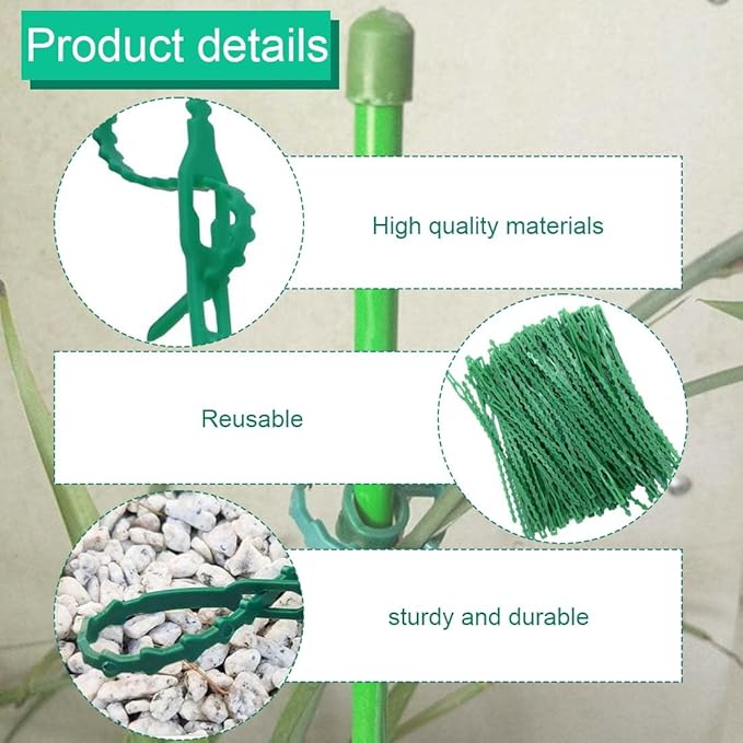 100 pces uteurs pour 17cm plantes attache plante Plante Clips,plastique, pinces Soutient les tomates, les poivrons - 3