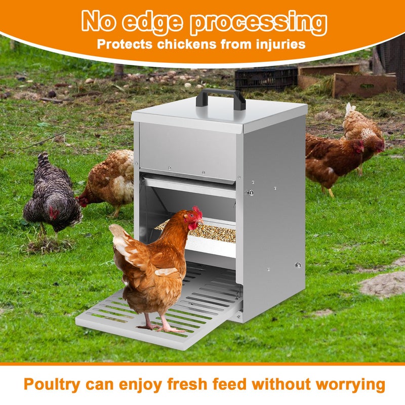 Mangeoire à pédale pour poules 5 kg - Design antidérapant - Résistante aux nuisibles - Fonctionnement automatique. - 3