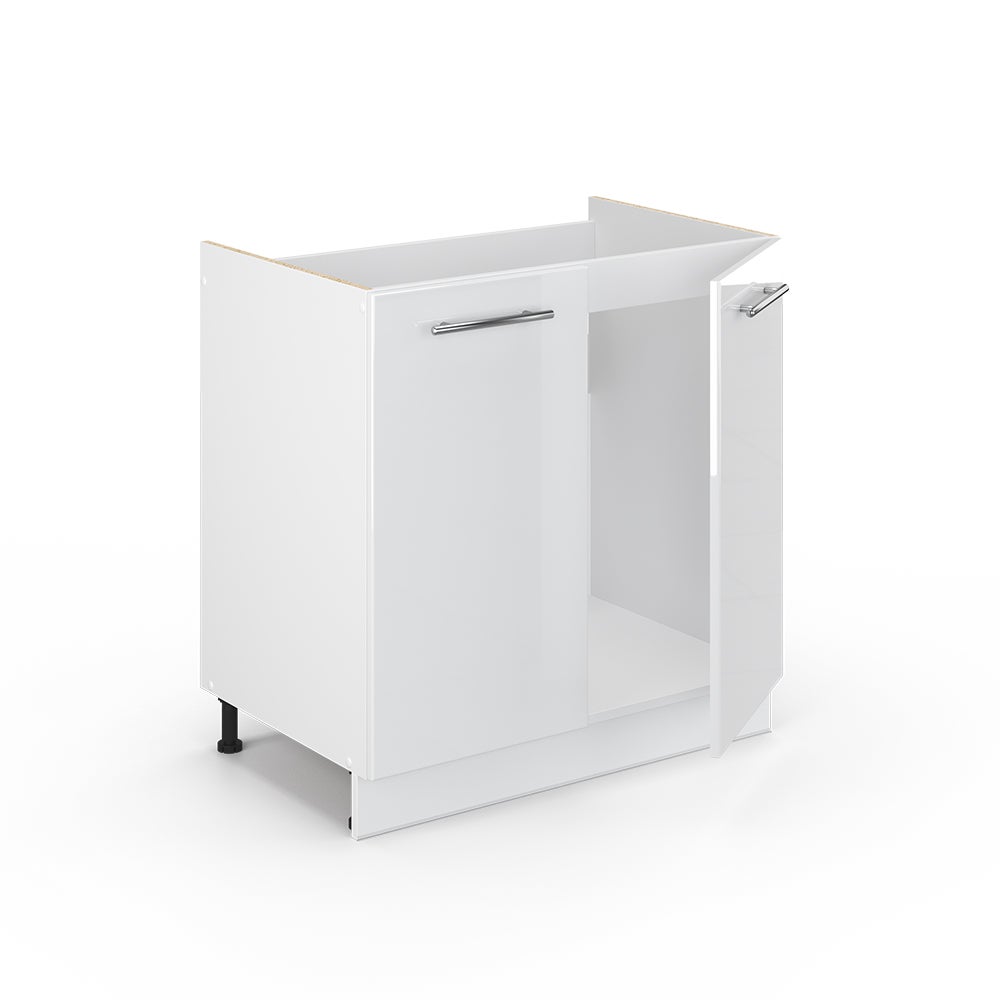 Vicco Meuble bas sous-évier Fame-Line, Blanc Haute brillance, 80cm sans PT - 4