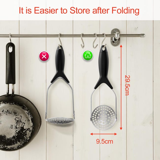 Schiacciapatate In Acciaio Inox HUDDU - 2 Pezzi Con Manico Spesso | Per Patate, Zucca E Verdure - Foto 8