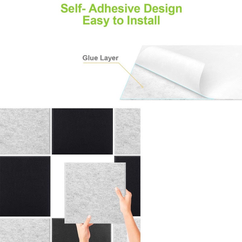 Paneles Acústicos Autoadhesivos, Paquete de 24, Acolchado Insonorizado de Poliéster de 30x30cm, Paneles de Pared Insonorizados de Alta Densidad - 8