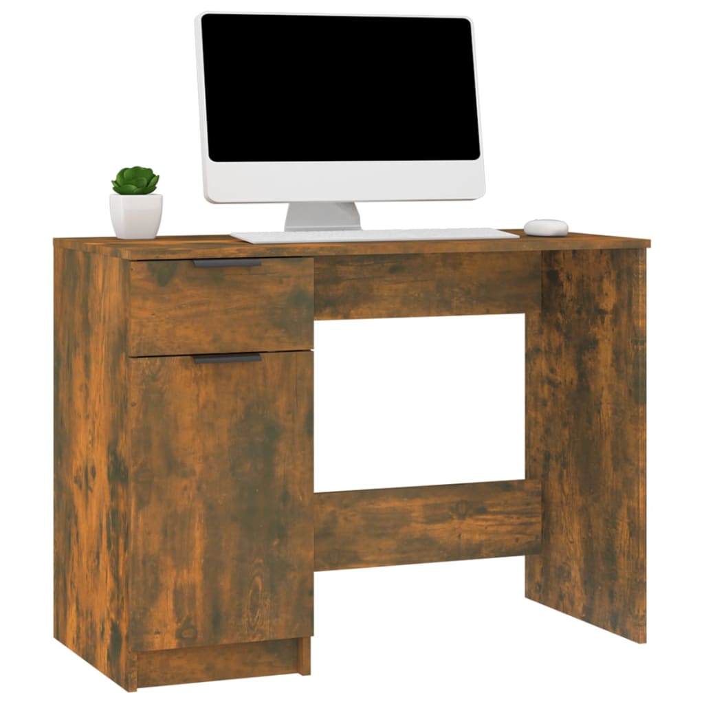 Bureau，Table de travail，Table d'étude Chêne fumé 100x50x75 cm Bois d'ingénierie CWV73393 - 4