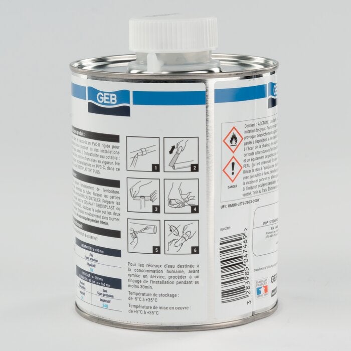 Colle PVC GEBSOPLAST GEL+ boite 1 L - 3