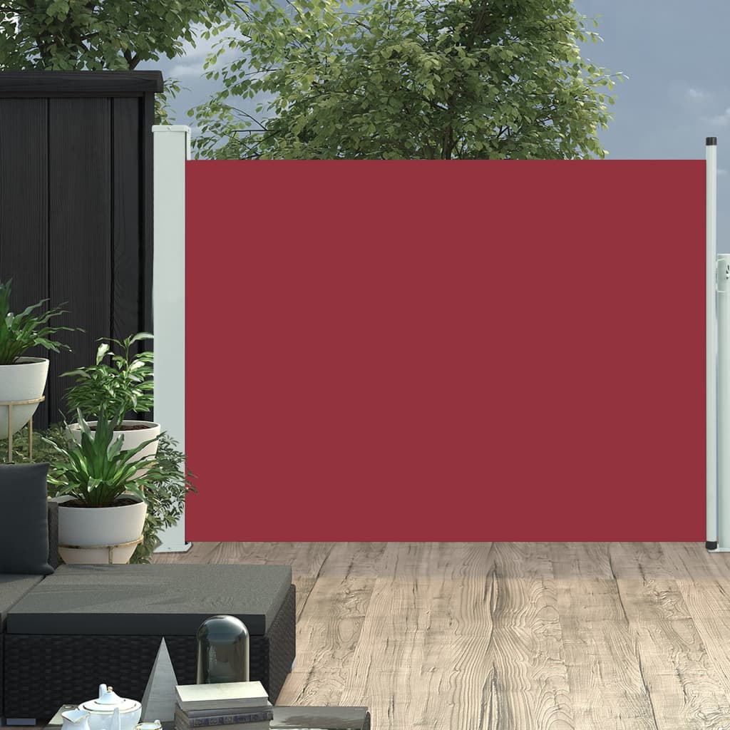 Toldo lateral | toldo parasol retráctil de jardín rojo 100x500 cm cfw20016