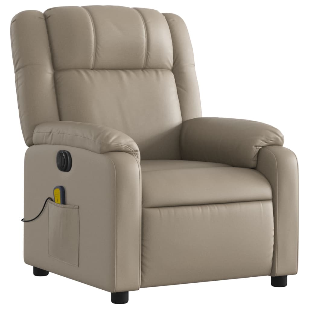 Fauteuil de massage，Fauteuil de Salon，Chaise de massage inclinable électrique cappuccino similicuir CDS21045 - 3
