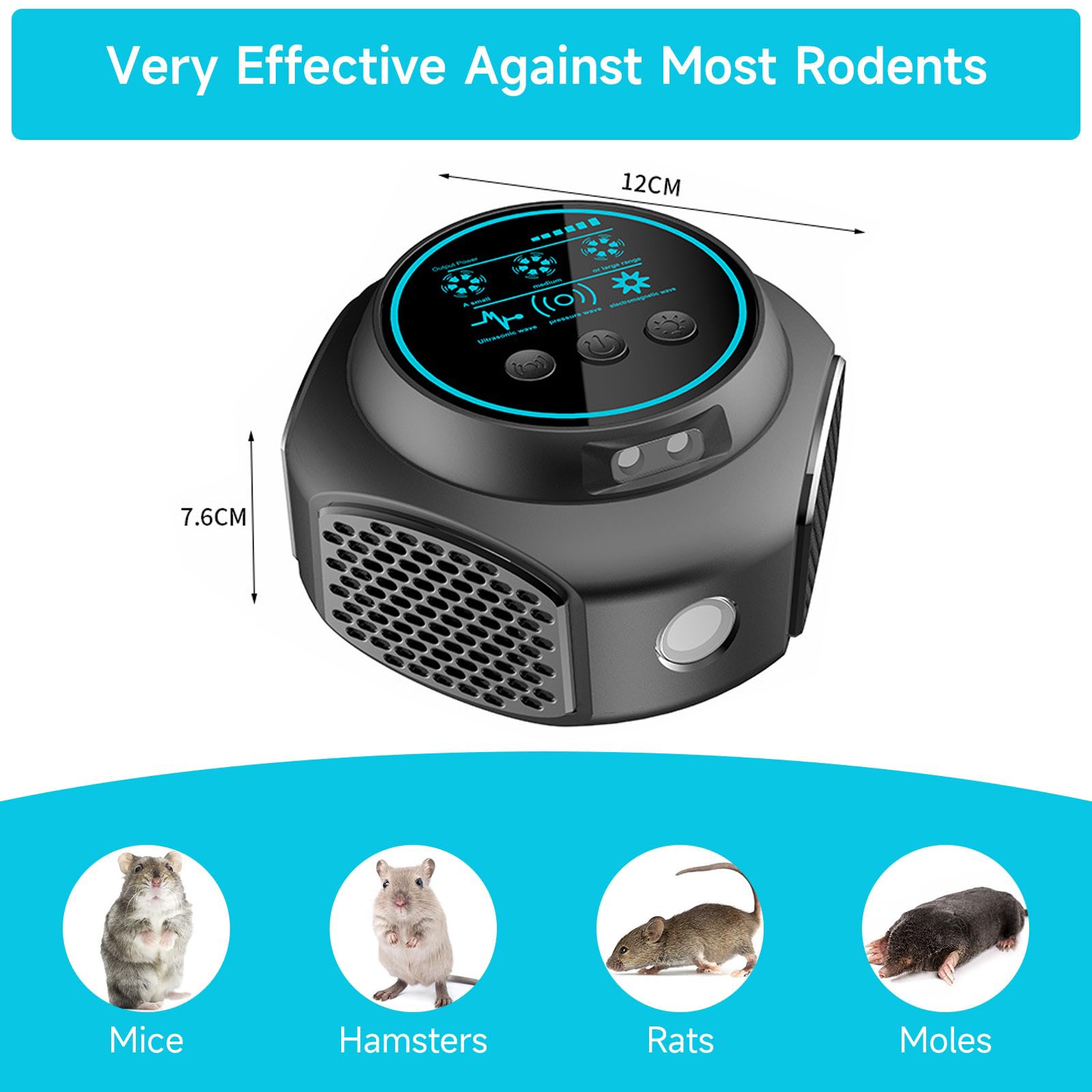 Répulsif ultrasonique professionnel à 360° pour souris et rats, sans produits chimiques, pour l'intérieur et l'extérieur - 3