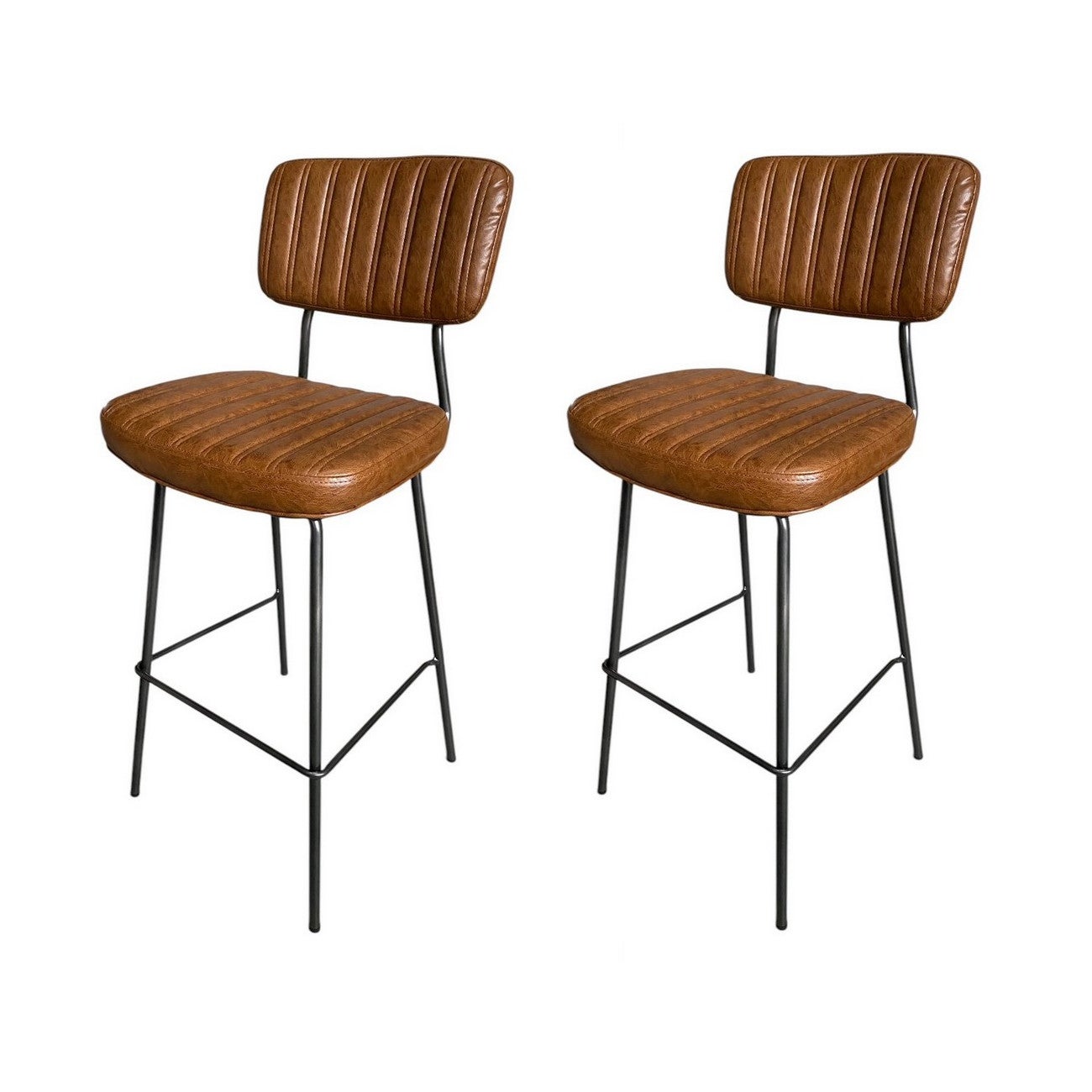 ML-Design Set 2 Sgabelli Da Bar Regolabili In Ecopelle - Sedie Girevoli Con Schienale E Poggiapiedi Per Cucina E Isola - Foto 8