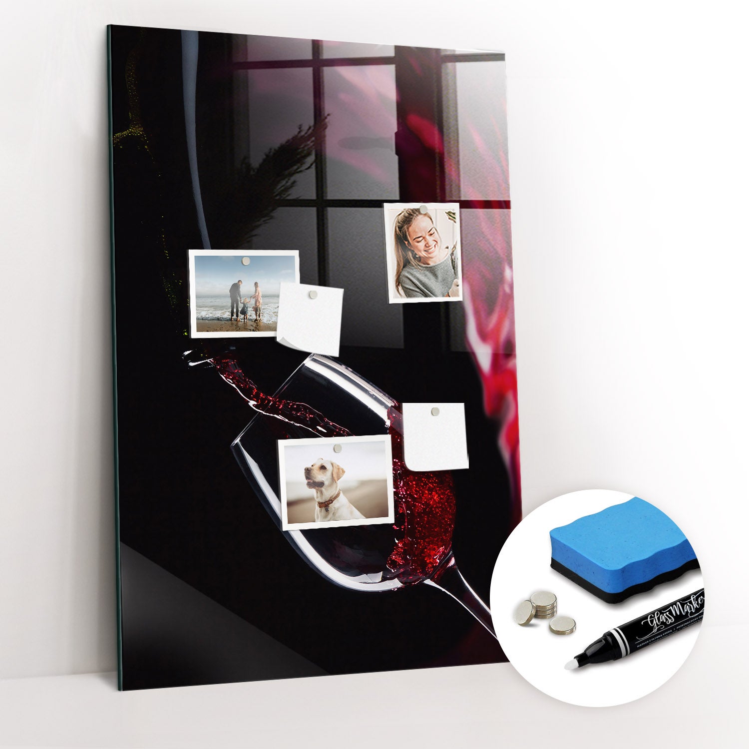 Tableau Moderne Sur Verre Trempé - Vin Rouge - 60x120 Cm - Tulup - Neuf
