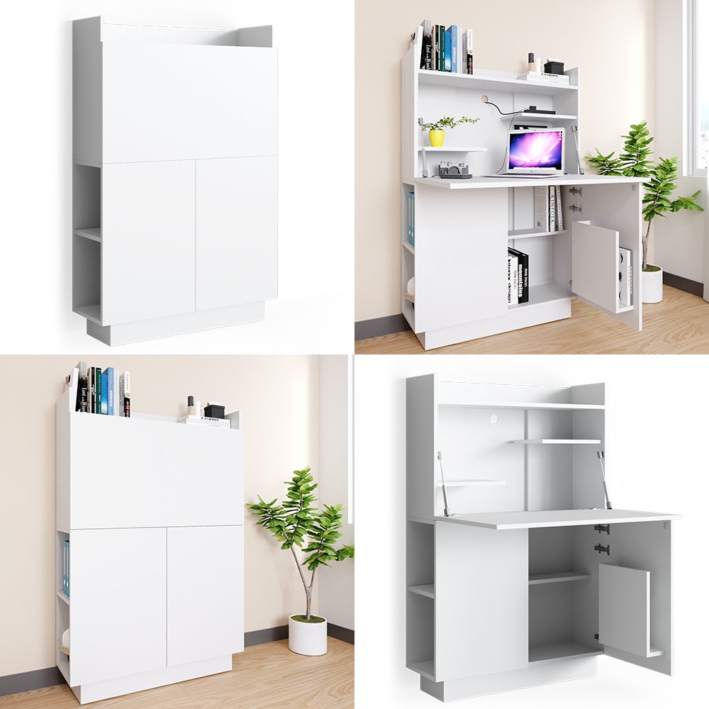 Vicco Secrétaire bureau Alena, Blanc, 85x27cm - 8