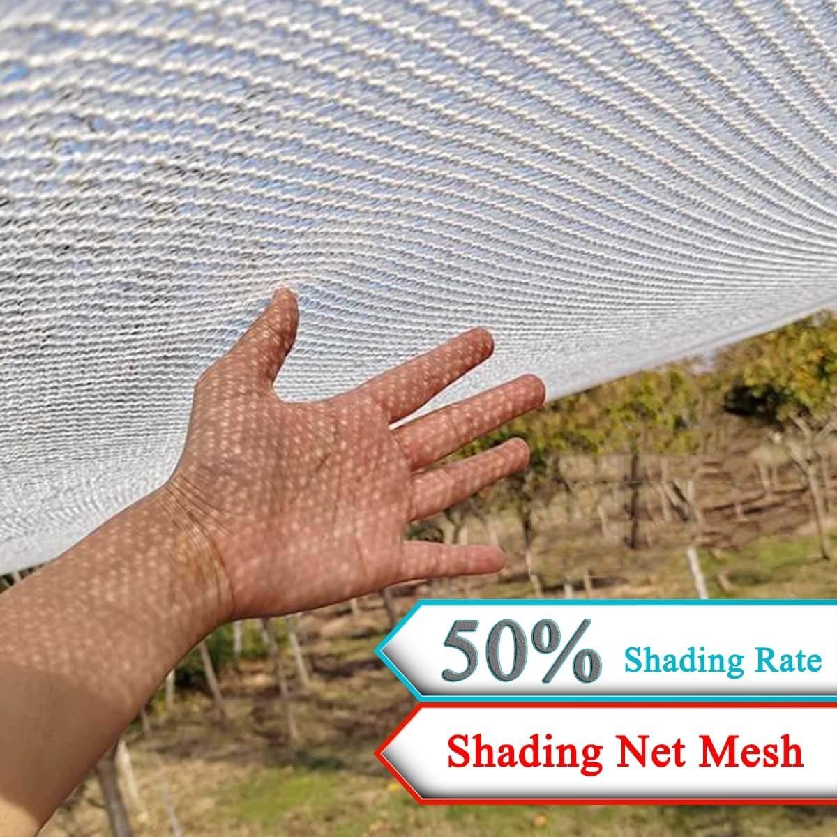 Filet D'ombrage, Voile D'ombrage 50% Sunblock Tissu D'ombrage Blanc HDPE Filet Résistant pour Serre(2x4.0m(6.6x13ft)) - 4