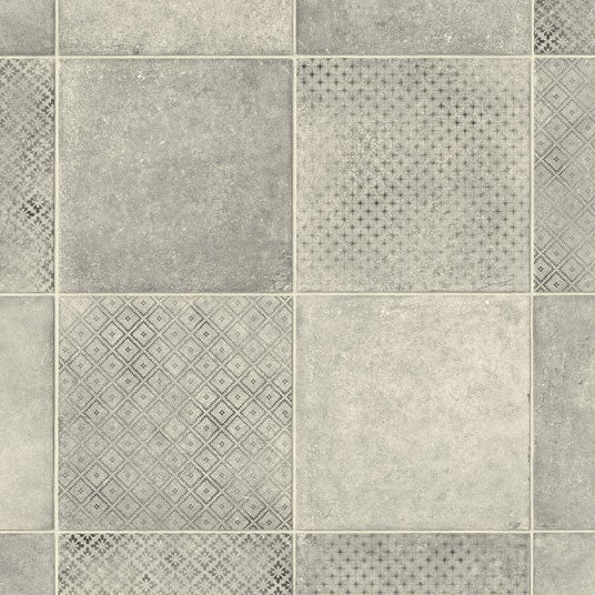 Sol Lino Tendance Carreaux De Ciment Motif Scandinave Gris