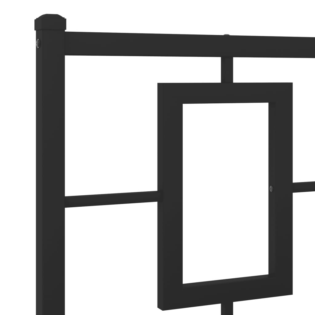 Cadre de lit métal avec tête de lit noir 120x200 cm - 8
