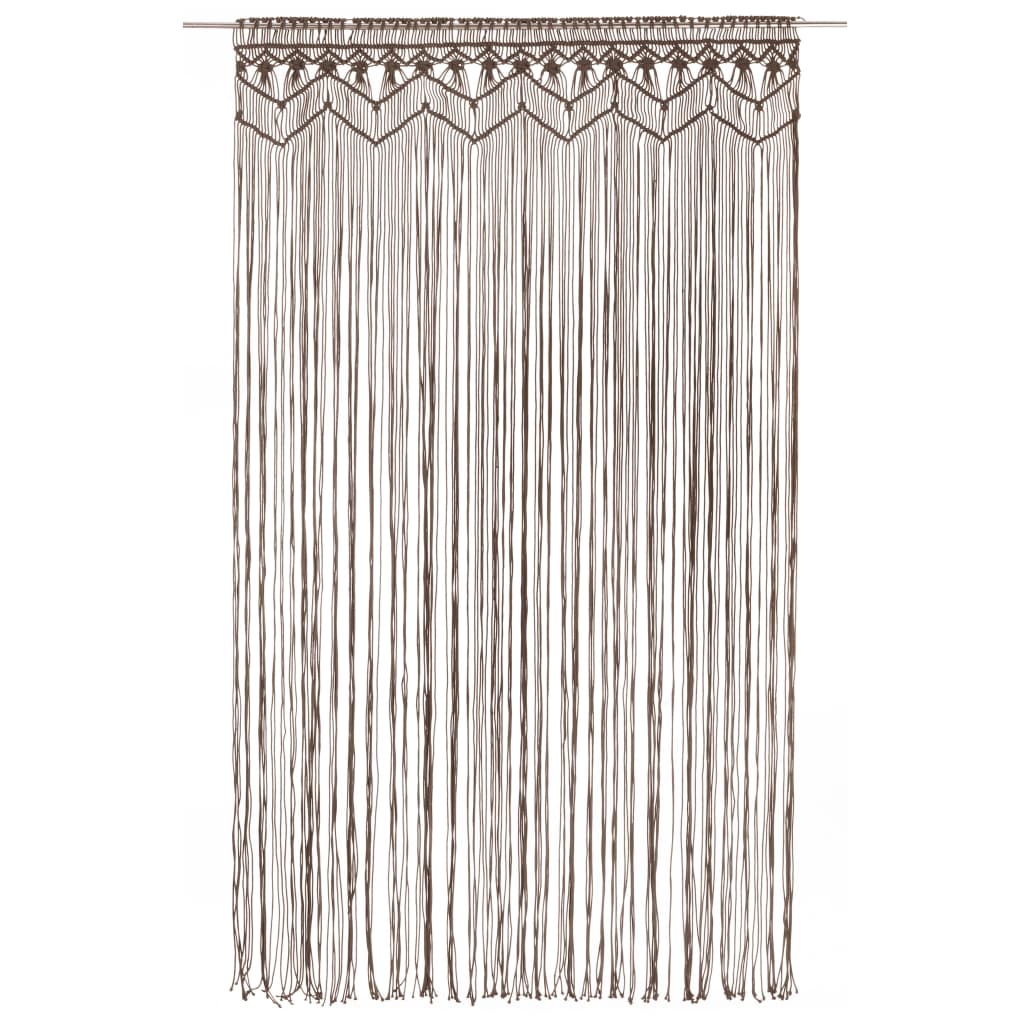 vidaXL Rideau en macramé Taupe 140x240 cm Coton - 2