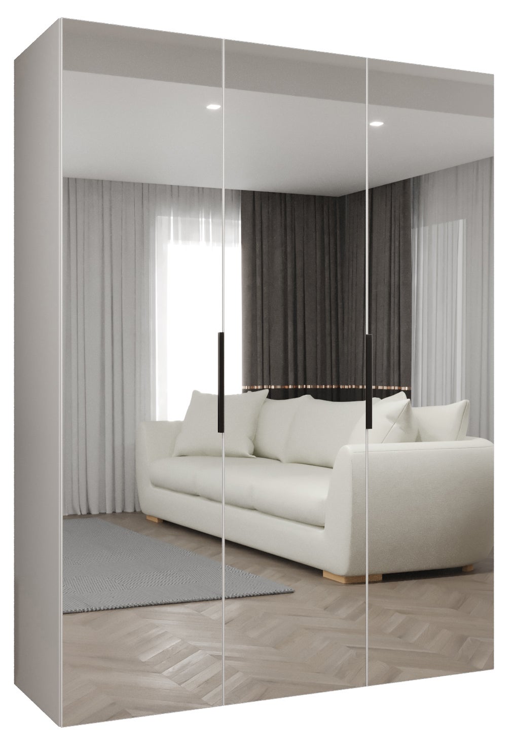 Szafa uchylna otwierana Marbella 3 150 x 52 x 202 cm biały + u. czarny Abiks Meble