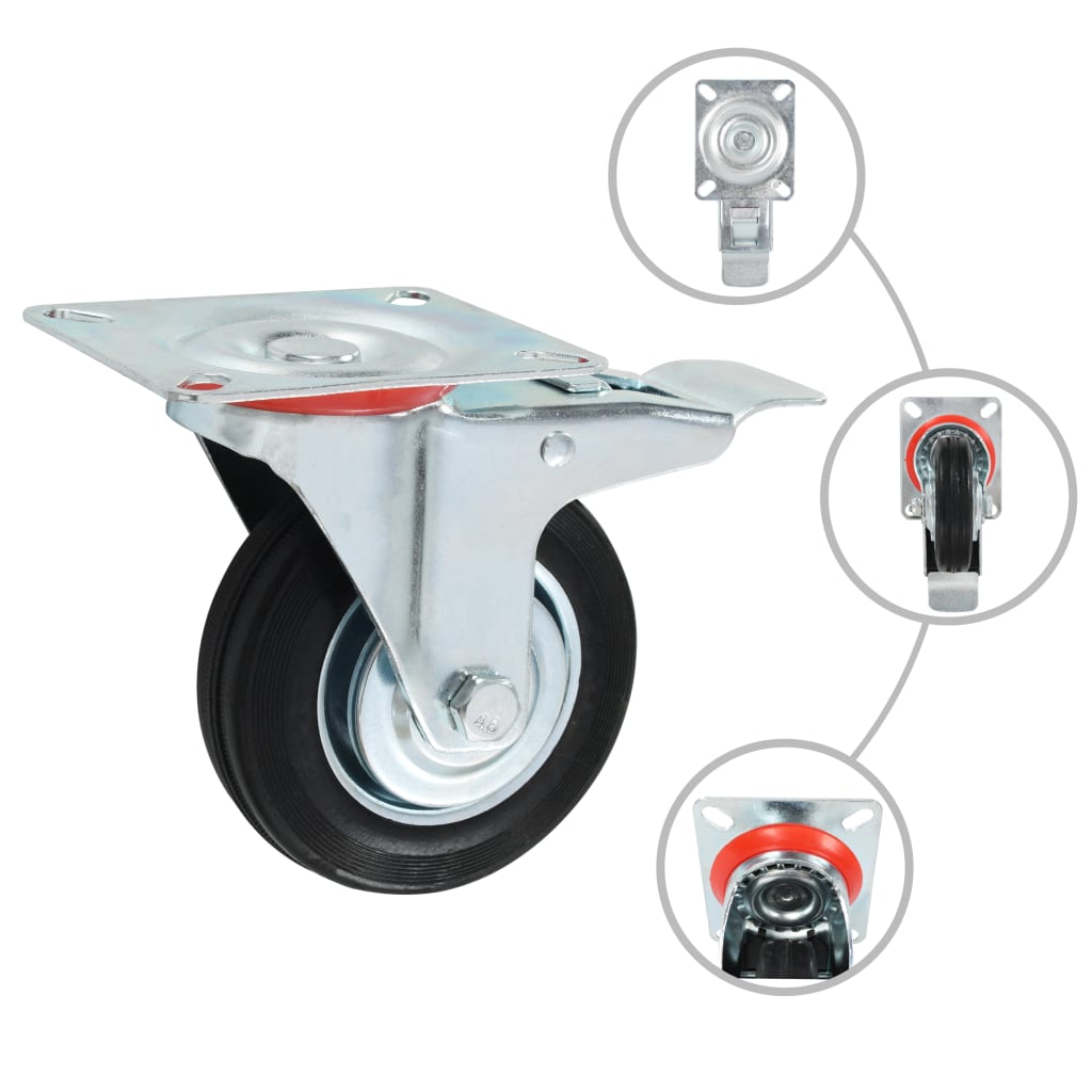 Amig - Pack De 4 Roulettes | 100 X 27 Mm | Roulettes Pivotantes Avec Plaque En Acier Inoxydable Et Trou | Poids Maximum 90 Kg | Pour Déplacer Des Meubles Lourds | Noyau En Polypropylène