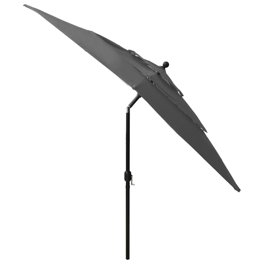 Parasol à 3 niveaux avec mât en aluminium Anthracite 2,5x2,5 m - 5