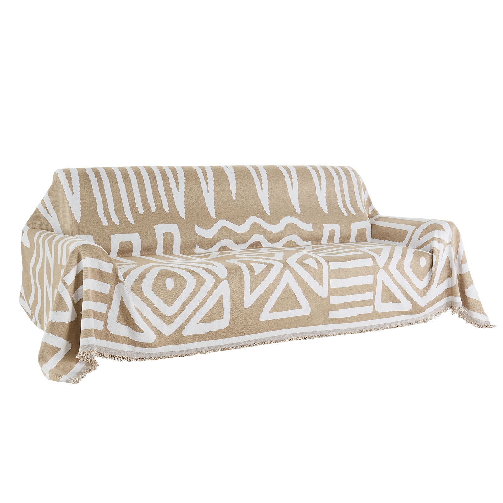 Copridivano 299 x 181 cm,VEVOR Stile Boho in Chenille Antiscivolo,Lavabile e Antigraffio,Protezione per Divano 2 Posti,Cachi - 9