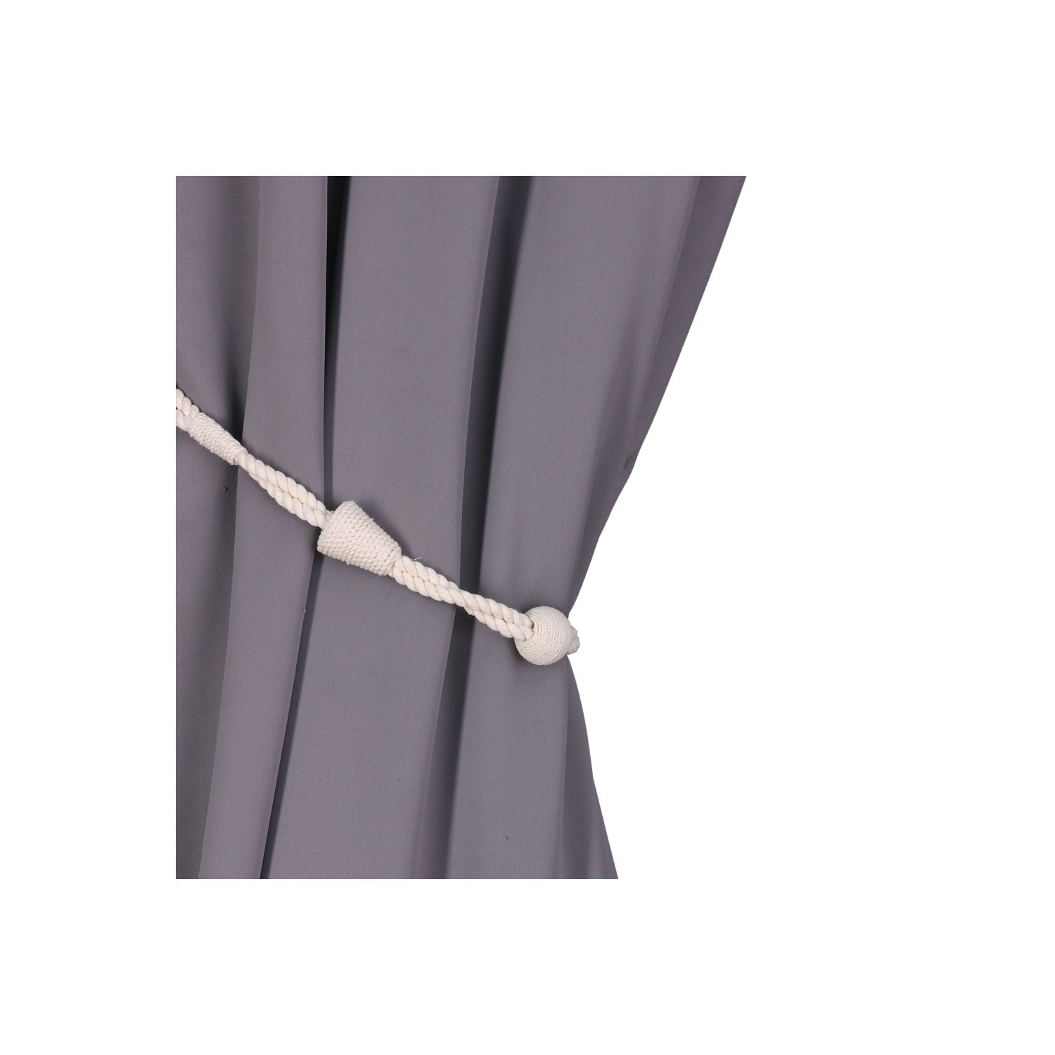 MADECOSTORE Embrasse Rideaux Flexible 2 Billes – Noir, Facile à Nouer Sans Crochet, 23 Cm