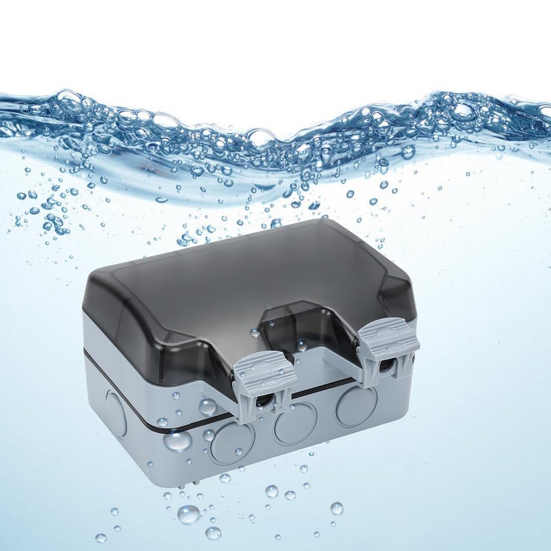 1X Prise Étanche Double Prise Electrique Extérieure IP66 Étanche Prise Murale 16A IP66 avec interrupteur apparent - 3