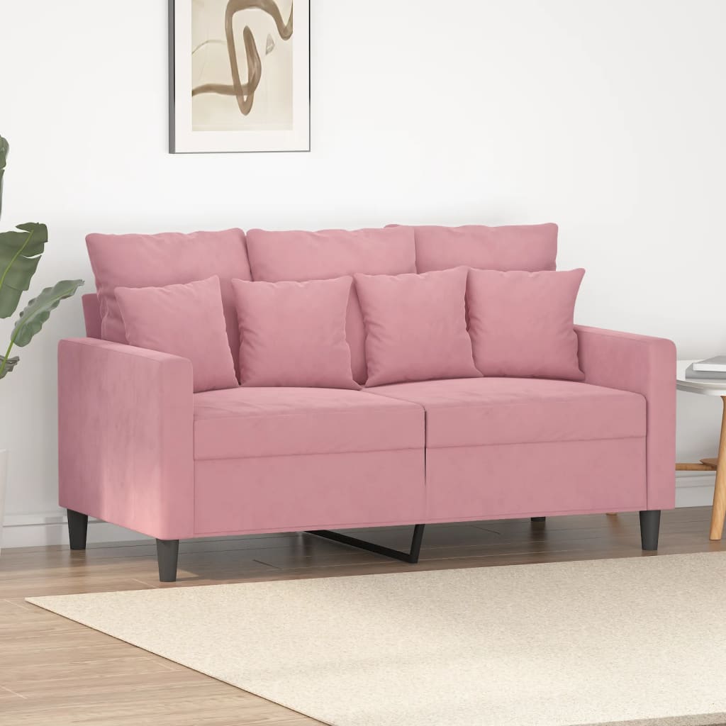 Canapé minimaliste 2-3 places velours rose Plazo 190cm | Leroy Merlin