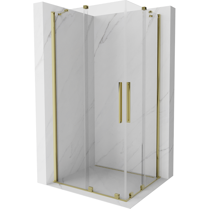 Mexen Velar Duo kabina prysznicowa rozsuwana 100 x 90 cm, transparent, złota - 871-100-090-02-50
