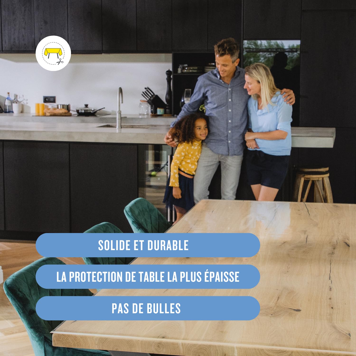 Nappe Transparente - Nappe rectangulaire Anti Tache avec Bords inclinés, Nappe de Table Plastique pour l'intérieur et l'extérieur 80x100 cm - 6