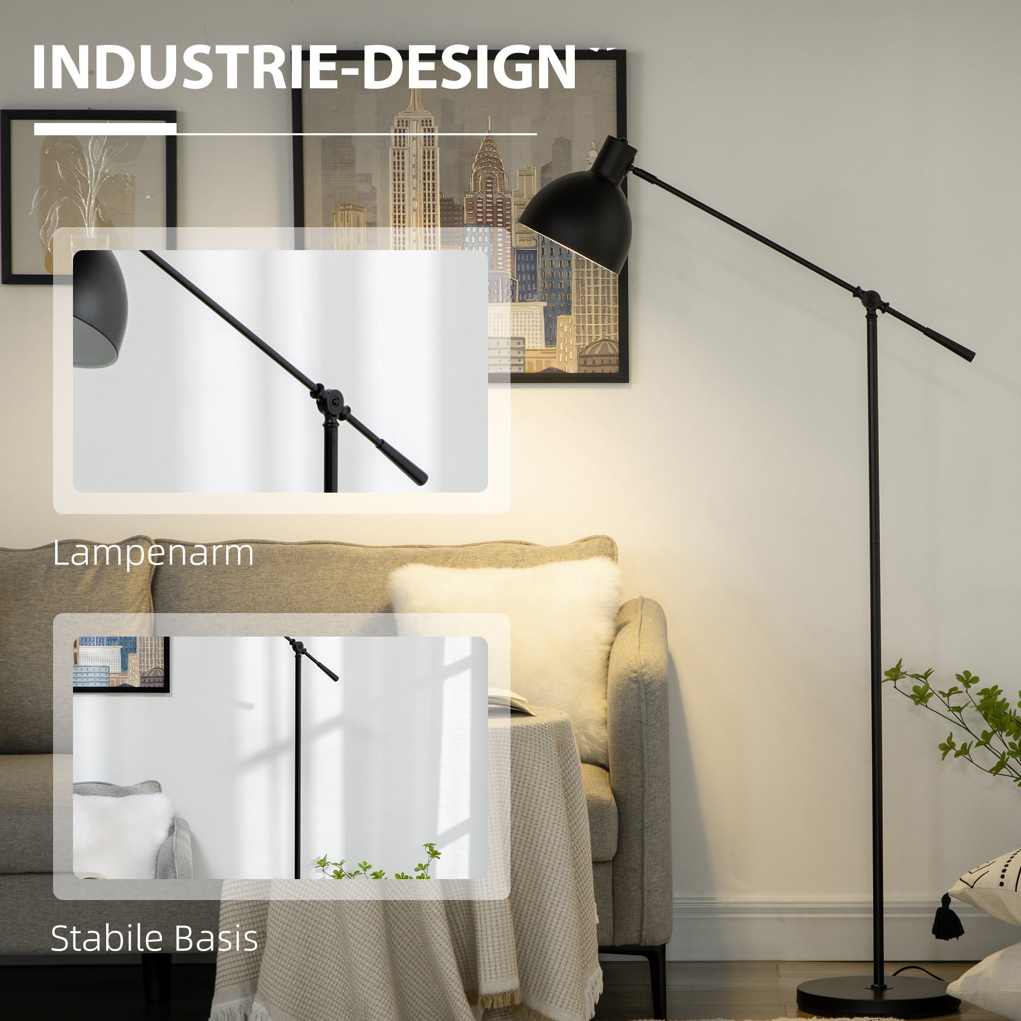 Lampadaire LED 10W blanc chaud à intensité variable pour intérieur, chambre, restaurant - 6
